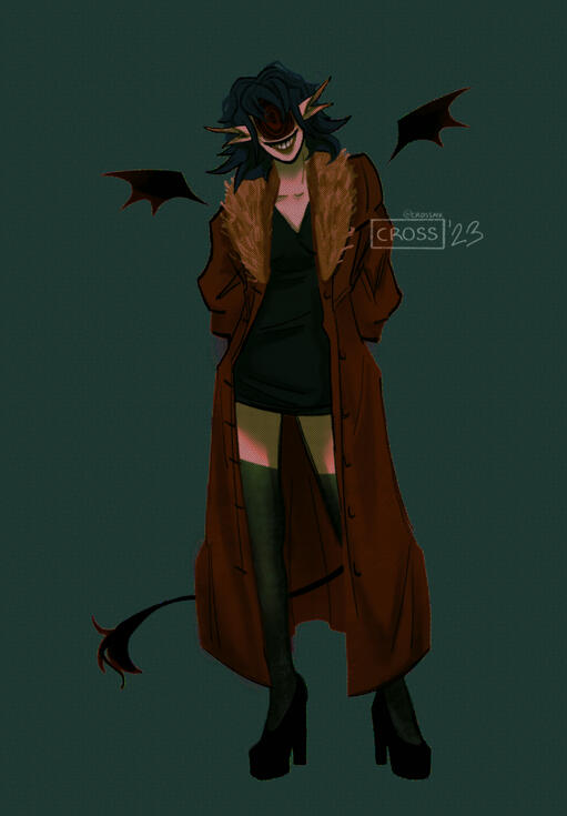 artfight attack on mossymoos; rendered fullbody